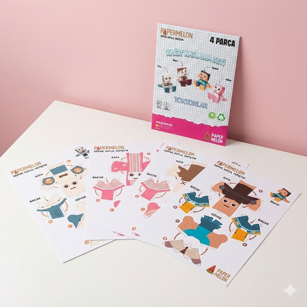 Tontonlar Kağıt Katlama Seti - Robot Temalı Papercraft Set