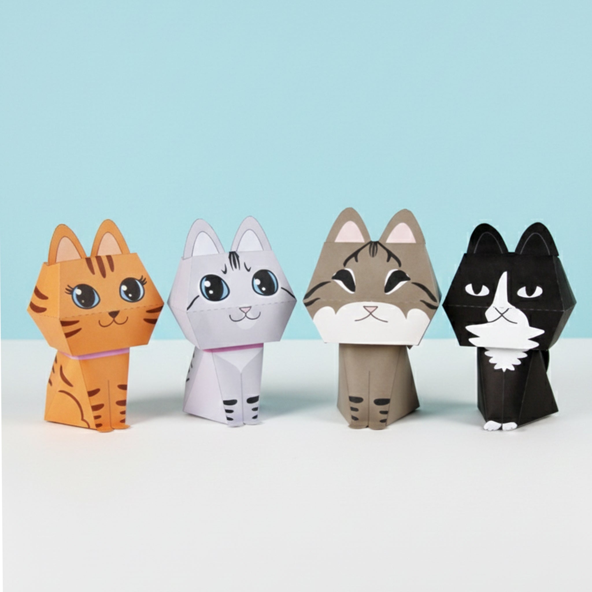 Kedigiller Kağıt Katlama Seti - Kedi Temalı Papercraft Seti